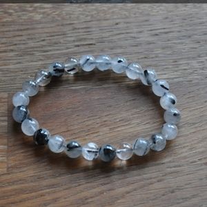 Tourmalinated bead bracelet